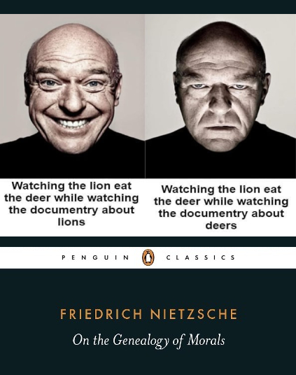 This meme is a play on the phrase "The lion eats the deer" and replaces the word "lion" with "watching the lion eats the deer" to create a pun on the phrase "watching the deer" and "watching the lion eats the deer". The meme is referencing the fact that the phrase "watching the deer" is a common phrase used to describe someone who is observing or paying attention to something, and the meme is playing on the word "watching" to create a clever pun.